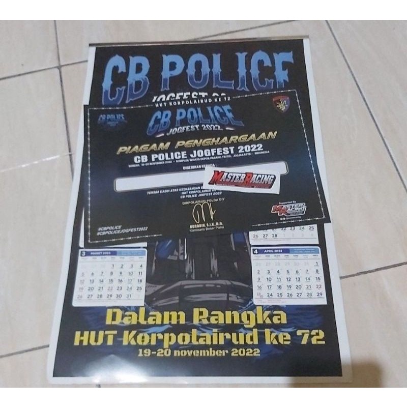 

piagam registrasi acara cb police jogfest kalender 2023 stiker cb