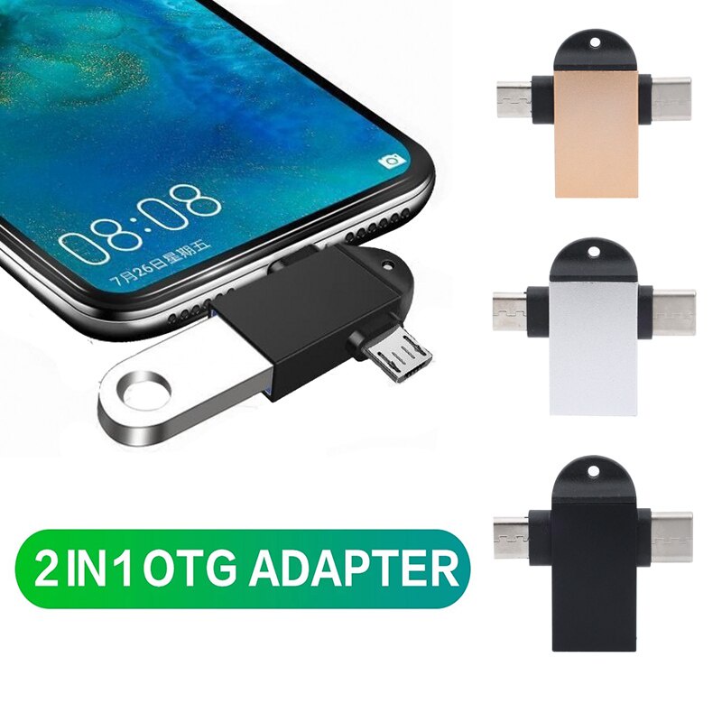 Usb 3.0 Female To Micro Usb Male OTG Adapter 2in1 Tipe C Android Mini Universal Converter Untuk Tablet Laptop