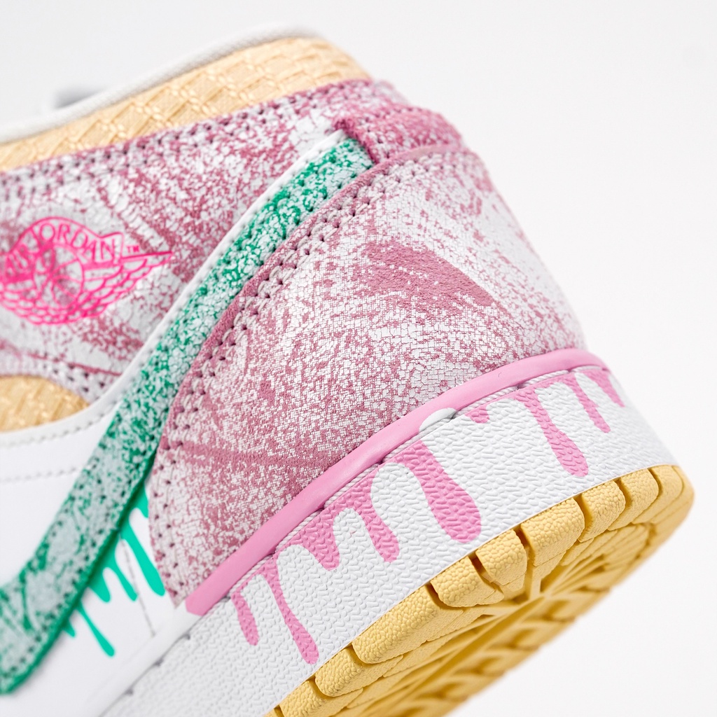 Air Jordan 1 Mid Paint Drip GS