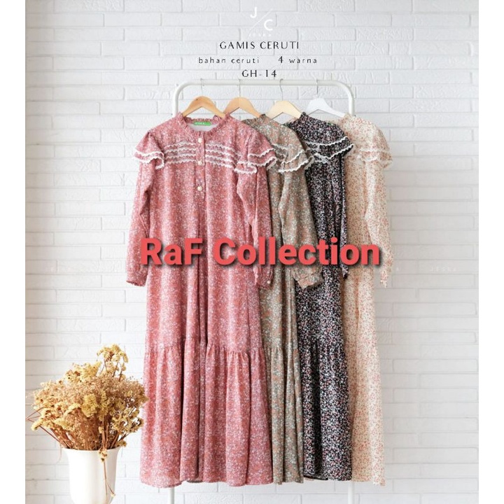RAF Collection Gamis Ceruti Wanita Flower ( Long Dress Bunga Kecil )
