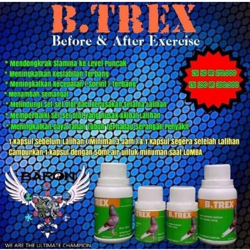 b-trex baron 50 kapsul bitrex btrex merpati
