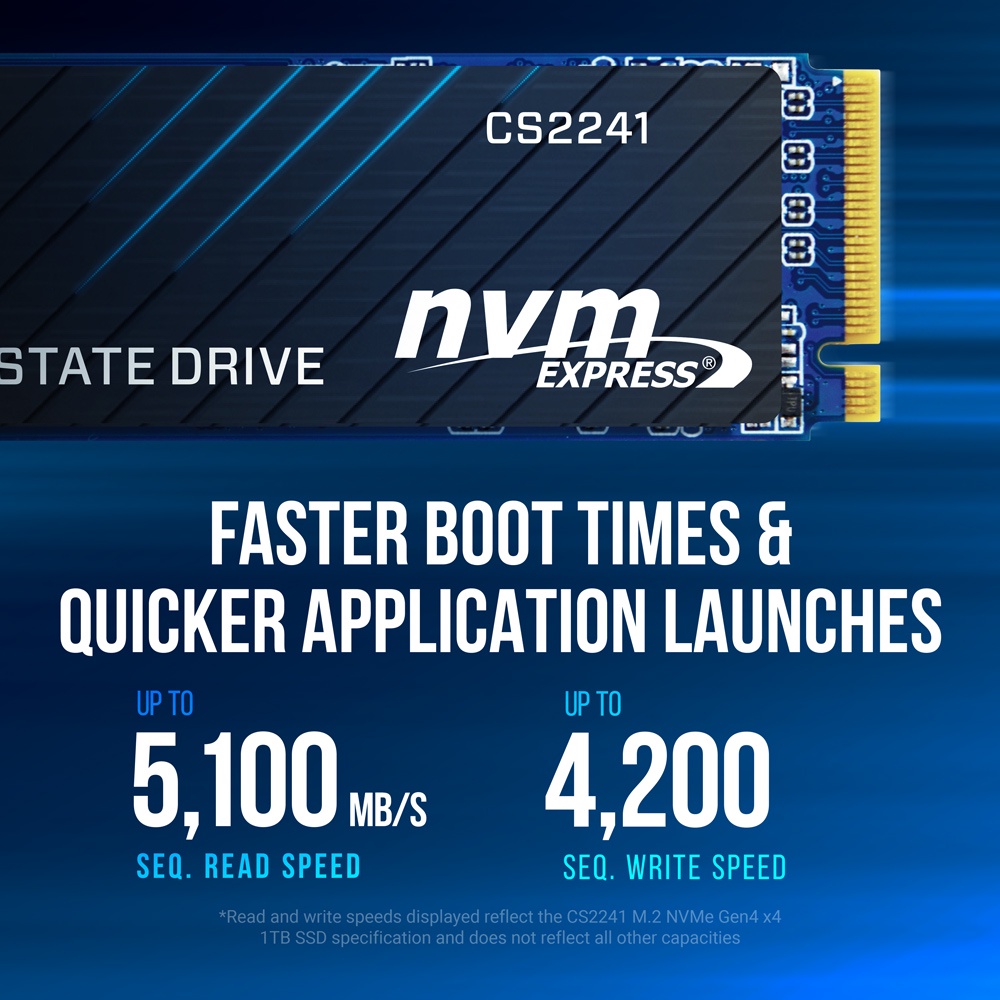 PNY CS2241 SSD 1TB M.2 NVMe PCIe Gen4 x4