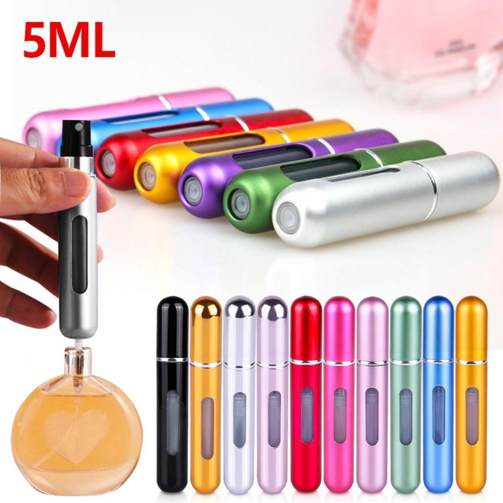 Rebuy Bottom-filled Perfume Bottle Portable 5ml Liquid Self-pumping Aluminium Pelembab Botol Isi Ulang