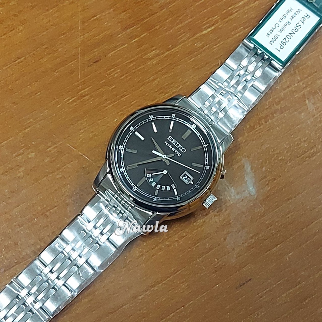 Seiko Kinetic SRN029P1 Black Dial - Jam Tangan Pria SRN029