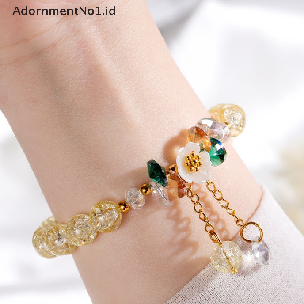 [AdornmentNo1] Gelang Bohemian Manik-Manik Kristal Warna-Warni Gelang Handmade Tali Elastis Wanita Perhiasan [ID]