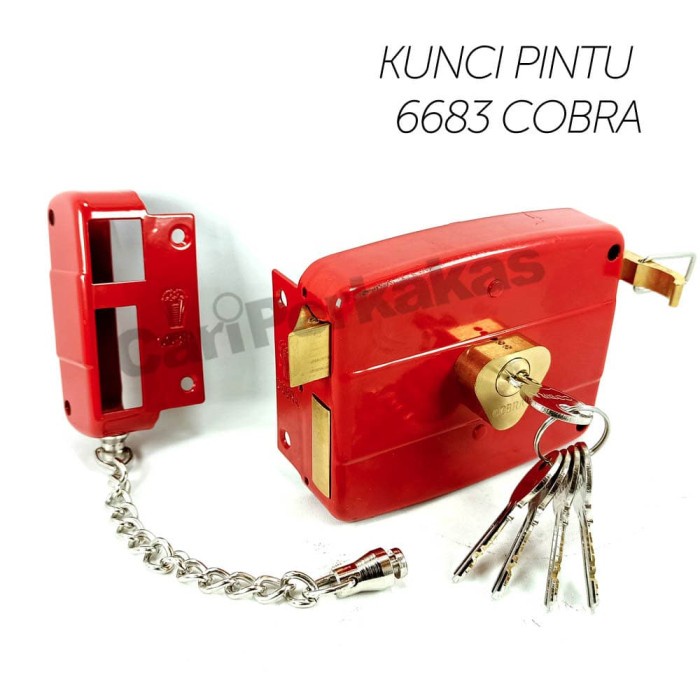 Pengaman Cobra Kunci Pintu Besi 6683 - Kunci Pintu Gerbang Pagar Otomatis