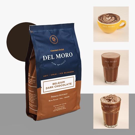 

DELMORO Belgium Dark Chocolate 800gr-Bubuk Serbuk Minuman Rasa Coklat