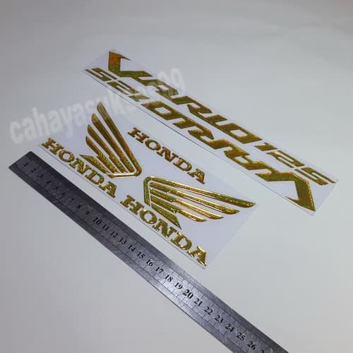 

TERLARIS | Sticker Motor Timbul VARIO 125 GOLD Stiker Wings Logo Sayap Honda NEW