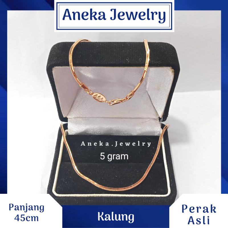 Kalung Flexy Variasi, Sepuh Emas Kuning, Perak 925