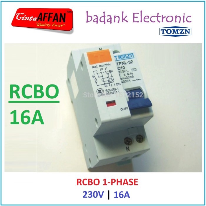

RCBO AC C16 16A 230V 1P+N Residual Current Operated Circuit Breaker NAI27