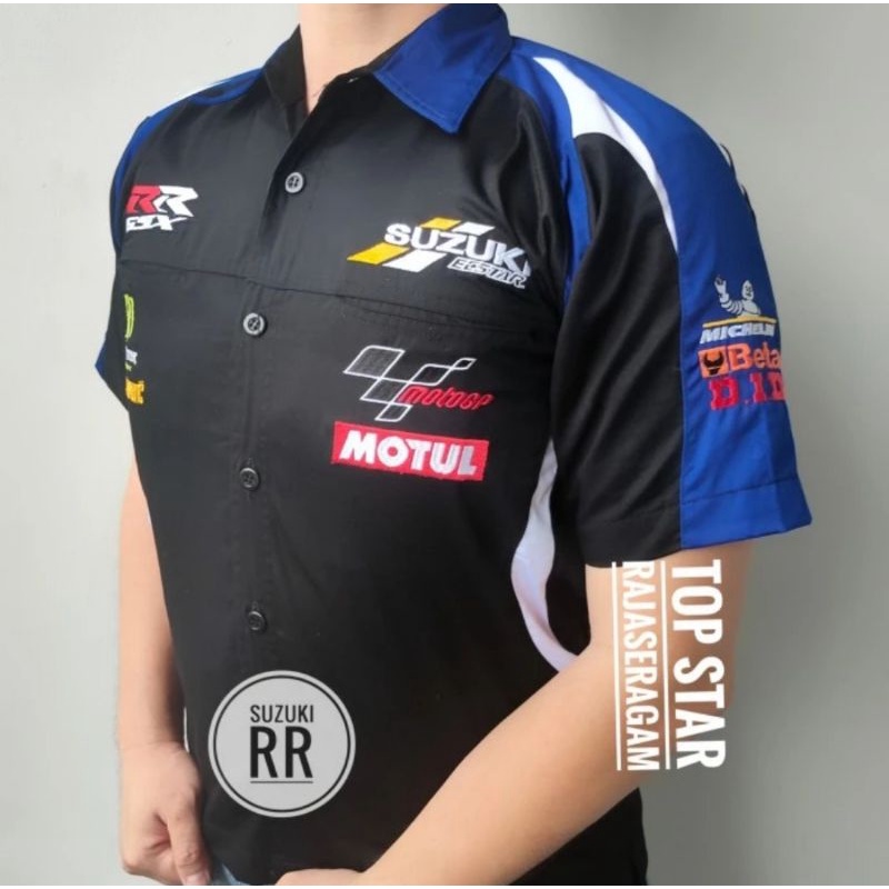 Baju Kemeja Otomotif Suzuki Motor RR GSX Komunitas Moto GP Seragam