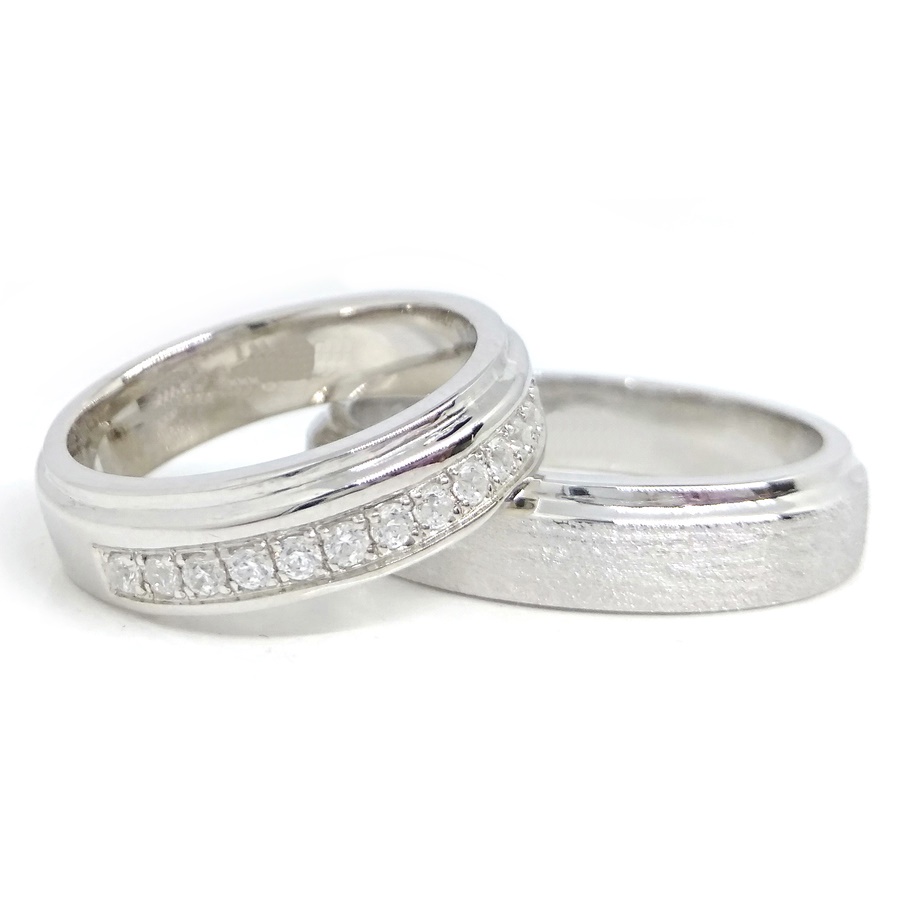 Cincin Tunangan Couple Perak Asli Gratis Ukir Nama A198