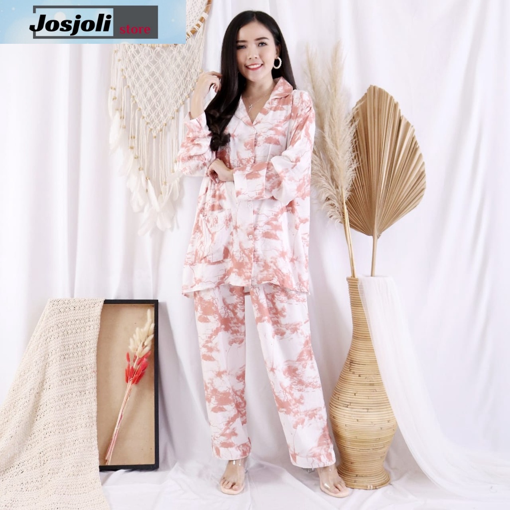 JOSJOLI_STORE /Piyama PP,CP,HP Logi XXL DAN XL/Piyama Rayon Tie Dye Kekinian/Pakaian Tidur Wanita