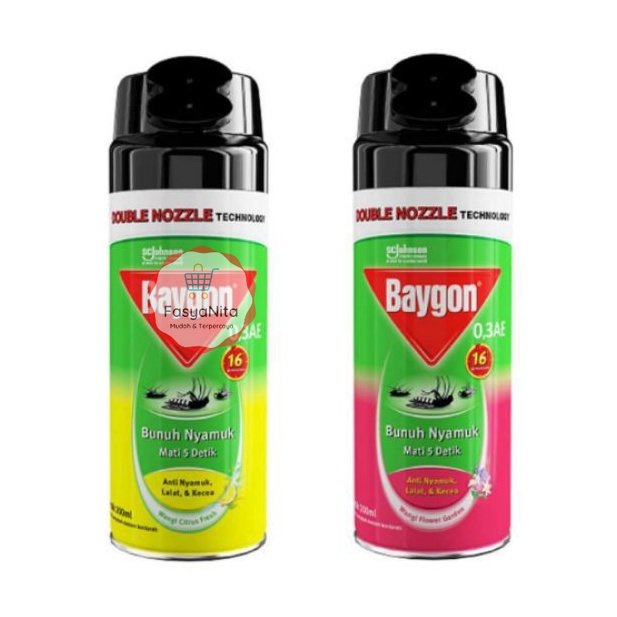 Baygon Aerosol spray kecil Flower Garden citrus Fresh scent