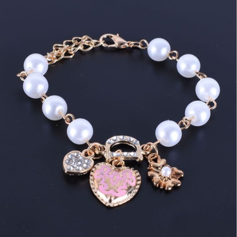 Bundara.id Acc-047 Aksesoris cantik Gelang mutiara love permata D