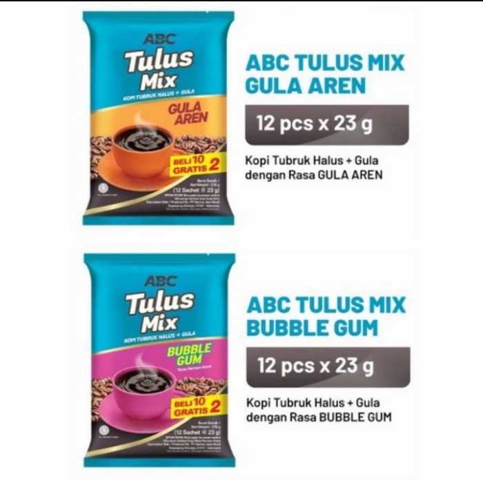 

ABC Kopi TULUS Tubruk Halus Plus Gula 12x23gr