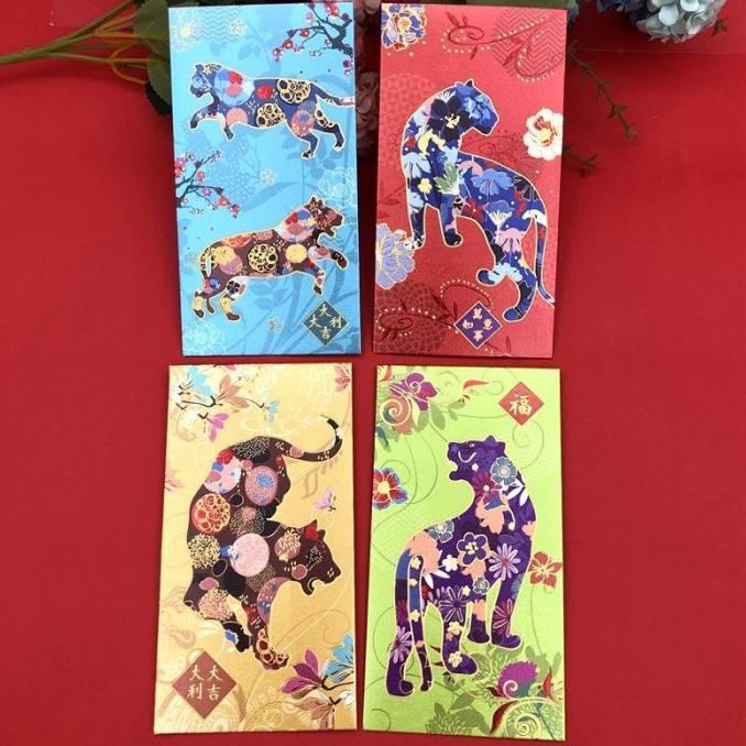 

WA436 ANGPAO ISI 8 16 PCS TAHUN HARIMAU HONGBAO IMLEK 2021 PLOP MERAH RG64654T