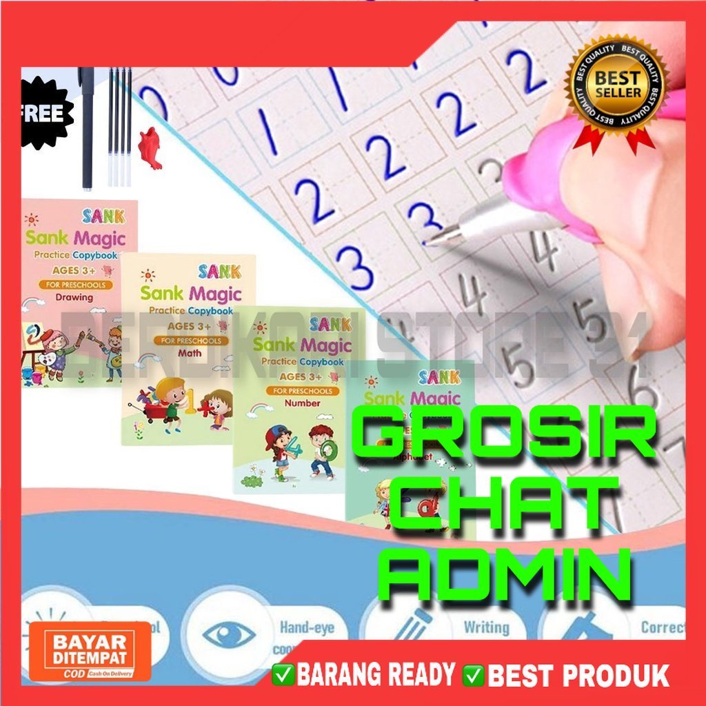 [BS] 4 BUKU SET MAGIC PRACTICE BOOK ORIGINAL SANK MAGIC BOOK BISA DIHAPUS