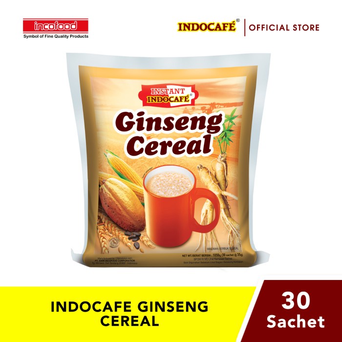

[BISA COD] Indocafe Ginseng Cereal (30 sachet)