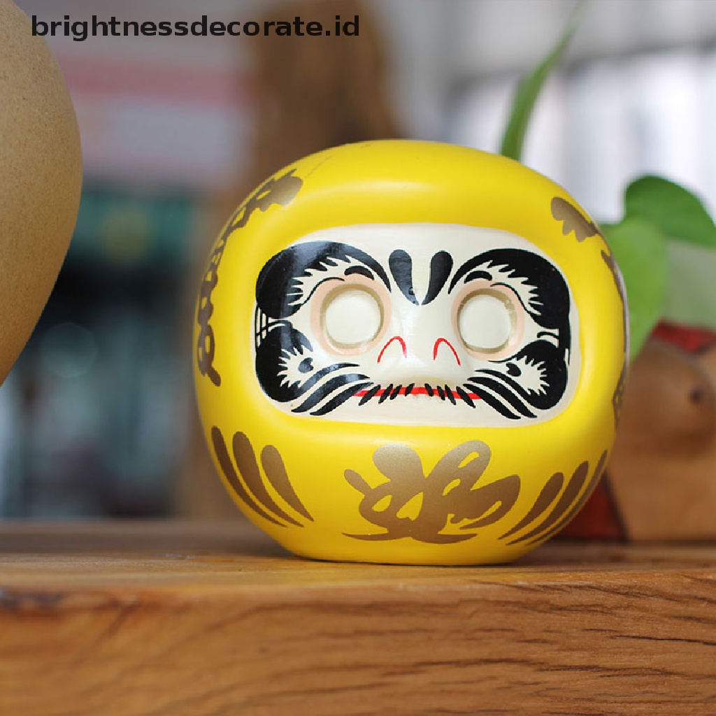 [Keladilan] Boneka Daruma Keramik Jepang 4inch Lucky Cat Fortune Hiasan Uang Kotak Kantor [ID]