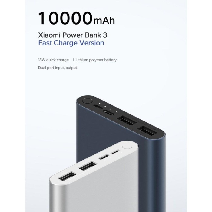 XIAOMI MI 22.5W Power Bank 3 10000mAh 3-Port Fast Charging Resmi