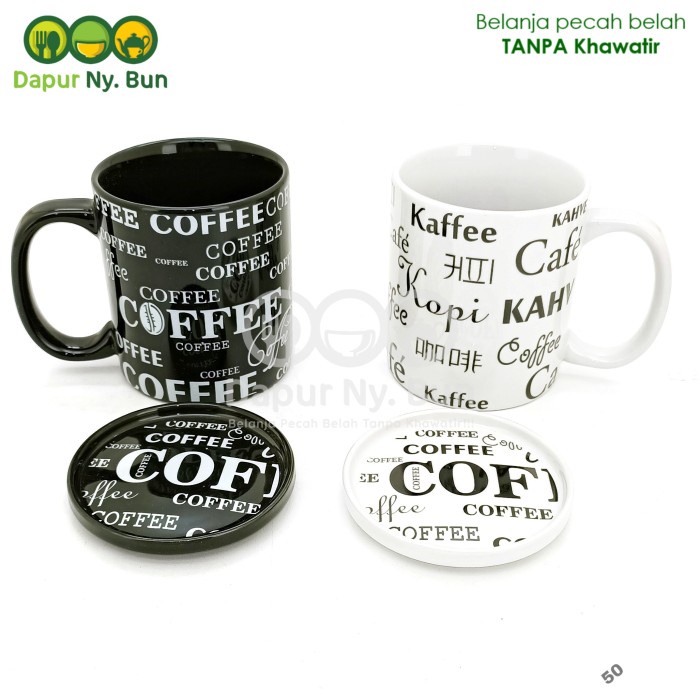 

Terlaris ✨ -Satu Pasang Cangkir + Tutup Full Print Coffee / Mug Teh / Gelas Kopi- 2.1.23