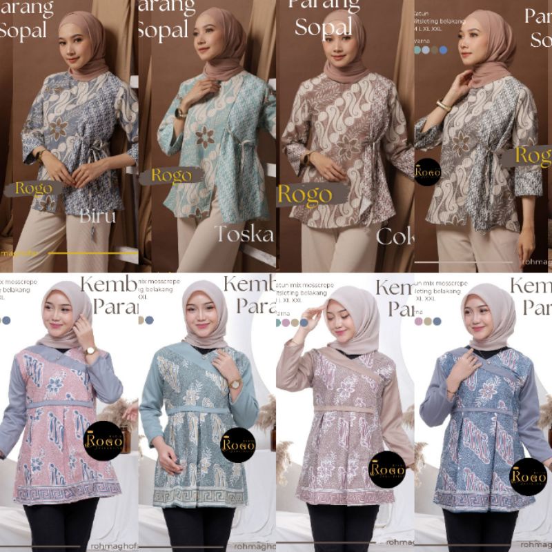 Blouse Batik Wanita Motif Parang Atasan Batik Wanita Baju Kantor Modern