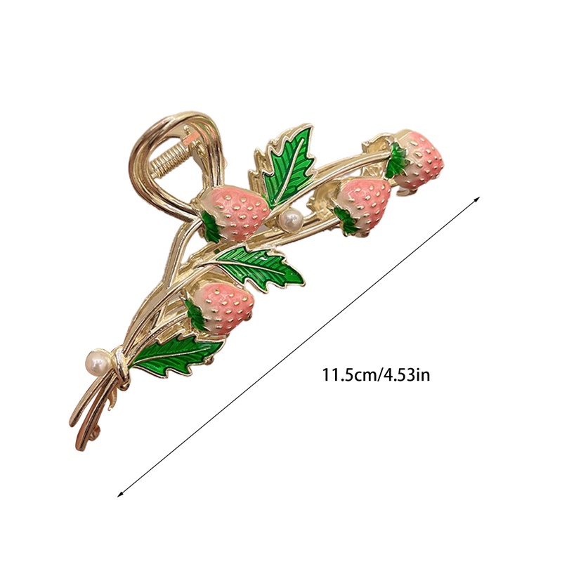 Strawberry Hair Claw Clips Cute Metal Hair Clip Kuat Non Slip Hold Hair Jaw Clips Pink Hair Claw Clips Aksesoris Untuk Wanita Dan Anak Perempuan Styling Rambut Fashion Perlengkapan Rambut