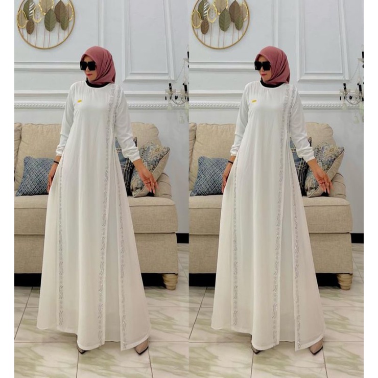 BAJU GAMIS CERUTI REMAJA KEKINIAN TERBARU GAMIS SABYAN FULL FURING
