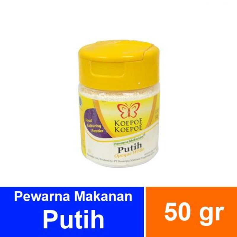 

KOEPOE KOEPOE PEWARNA PUTIH / PEMUTIH MAKANAN OPAQUE WHITE 50GR