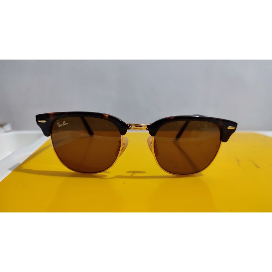 Kacamata Rayban clubmaster folding tortoise lensa coklat size 51