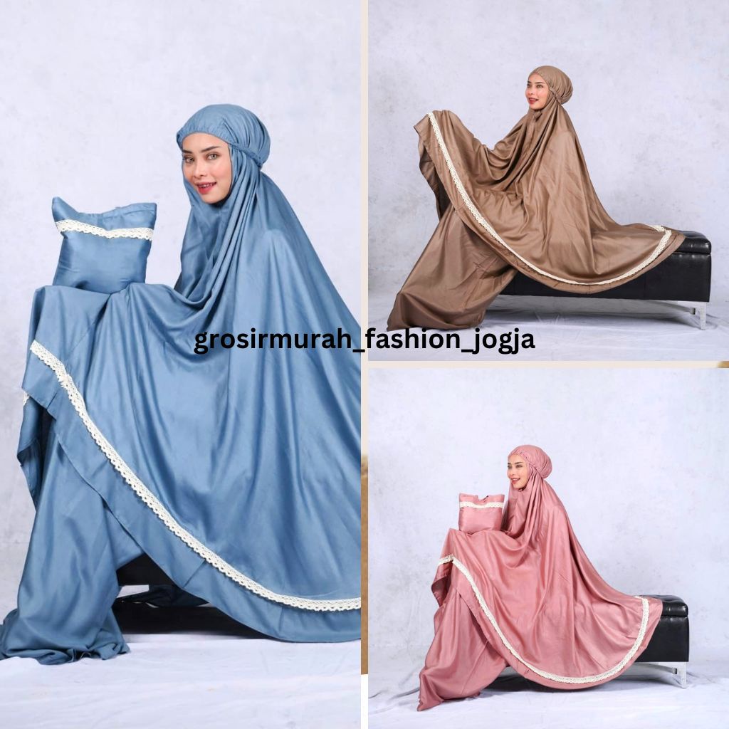 Mukena Travel Renda Arab Jumbo Dewasa Mukena Polos Mukena Renda MukenaTravelling Free Tas Cantik Muk