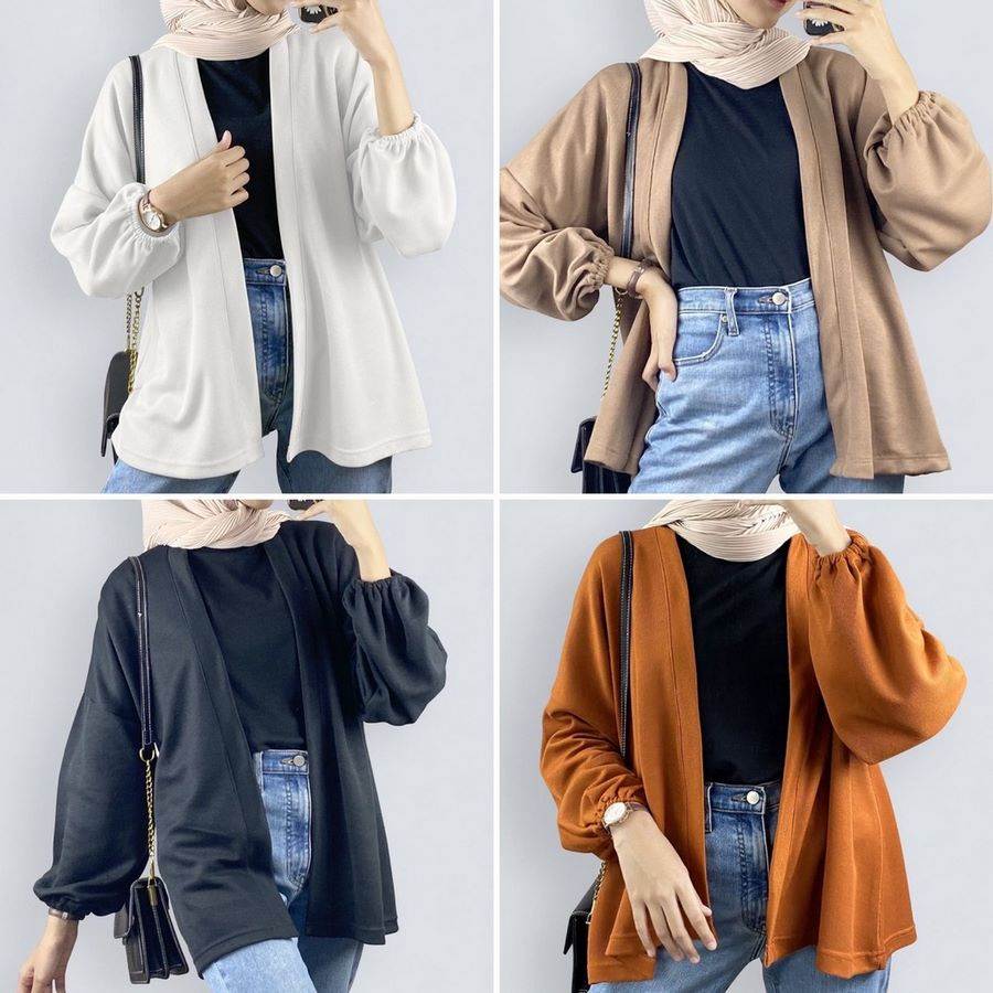 LL FASHION Cardigan Wanita Kardigan Adem Nyaman Outer Halus Polos