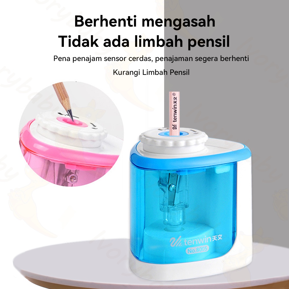 Ivorybaby Rautan pensil elektrik Rautan serutan electric pencil rautan pensil sharpener otomatis