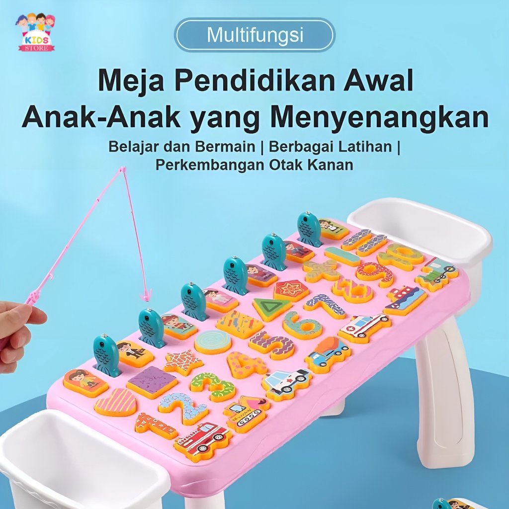 Mainan Memancing Ikan Magnet | Fishing Game Early Education Board | Mainan Seru Untuk Keluarga | Mainan Anak Laki Laki 3-4-5-6-7 Tahun