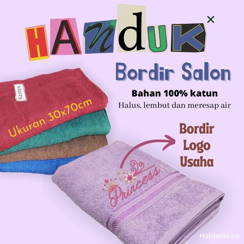 Handuk Salon Bordir Handuk Dada Klinik Kecantikan Handuk Leher Handuk Sport