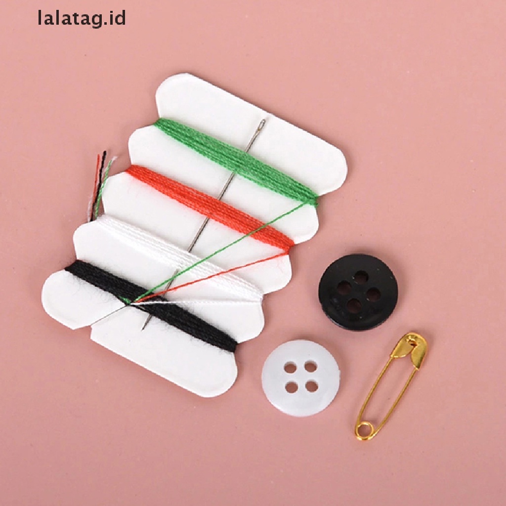 [lalatag] Kit Jahit Mini Portable Benang Tombol Pin Set Travel Household Tools Kit [ID]