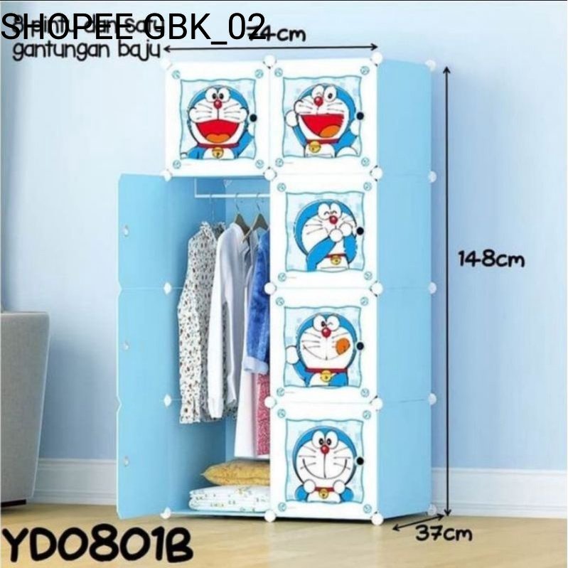 COD 6 KG LEMARI KARAKTER KABINET PORTABLE 8 PINTU 6 PINTU LEMARI DORAEMON KEROPI KEROPPI HELLO KITTY