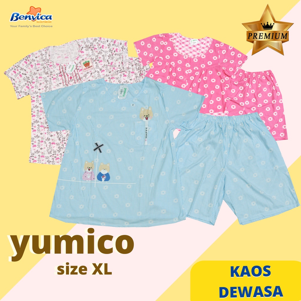 BAJU TIDUR KAOS CELANA PENDEK XL PREMIUM YUMICO