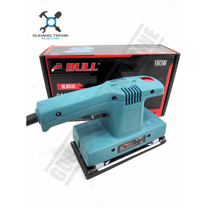 Mesin Amplas Tangan Kayu Sander Listrik 130 Watt BL8035 BULL / Palm Sander Elektrik Tembok Finishing Sander 130W BL 8035 BULL