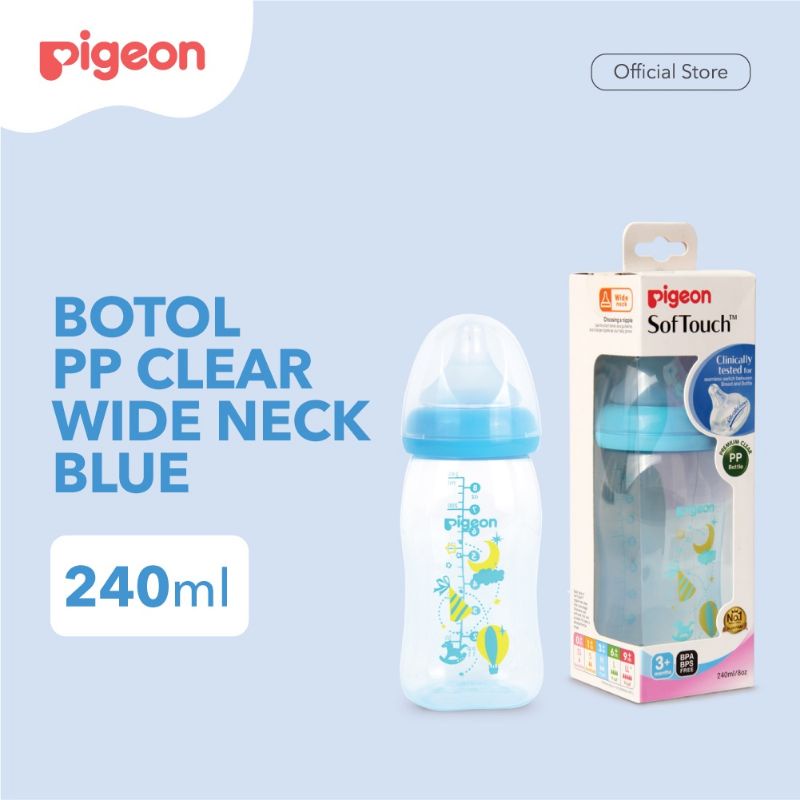 PIGEON botol pp clear wide neck 240ml/ Botol susu bayi