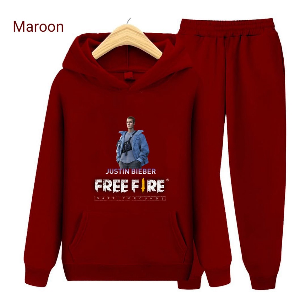 Hzl_outfit Setelan Sweater Hoodie Anak Laki Justin Free Fire/ Sweater Hoodie Setelan