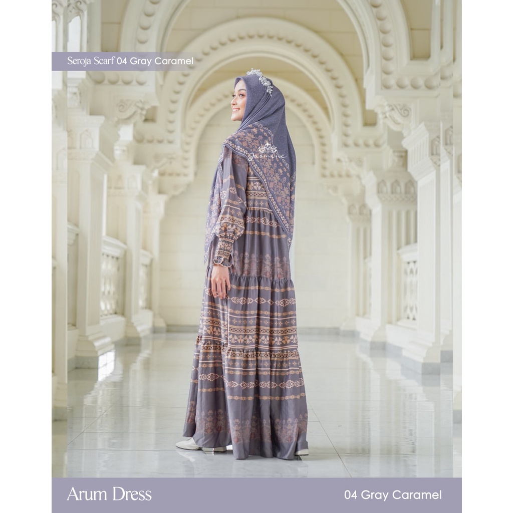 JASMINE NEW ARUM DRESS LIDIAHADIWINOTO - dress terbaru pattern exclusive bahan Floral Premium Silk s