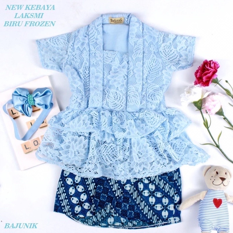 Set Kebaya Laksmi Dewasa (request ukuran)/ Atasan brokat dan rok batik anak perempuan