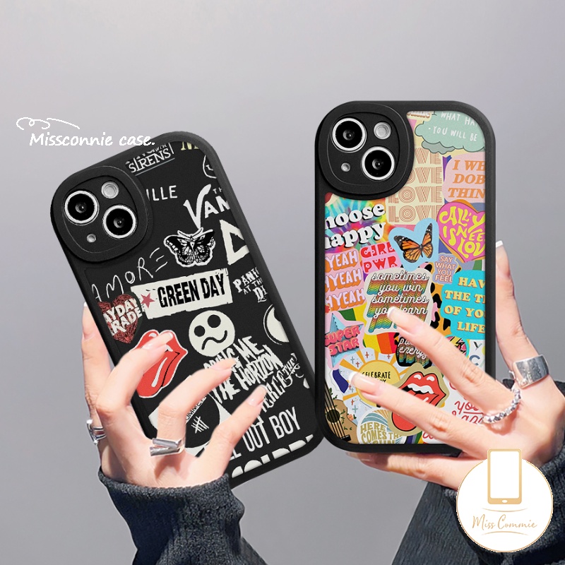 Redmi 12C A1 9 10A 9A 10 9T 10C 9C Mi 12 11 Lite 11T PO CO F4 M3 X3 NFC Pro Redmi Note 10 10s 10Pro 8 9Pro 9s 11 11s 11Pro+8Pro Label Stiker Merk Trendy Case Huruf Kupu