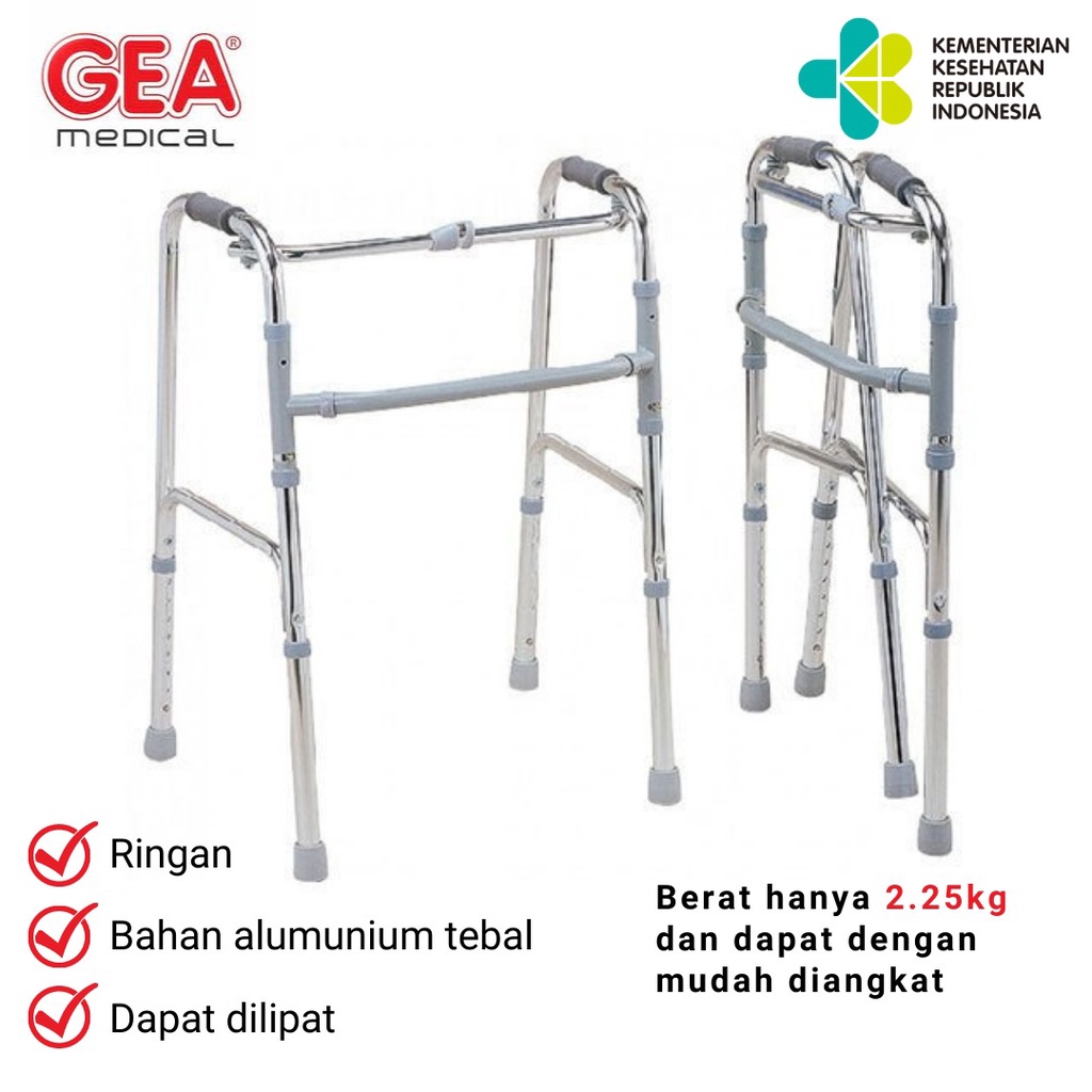 Alat Bantu Jalan TONGKAT WALKER 2in1 Geser / Angkat Aluminium FS 913 L