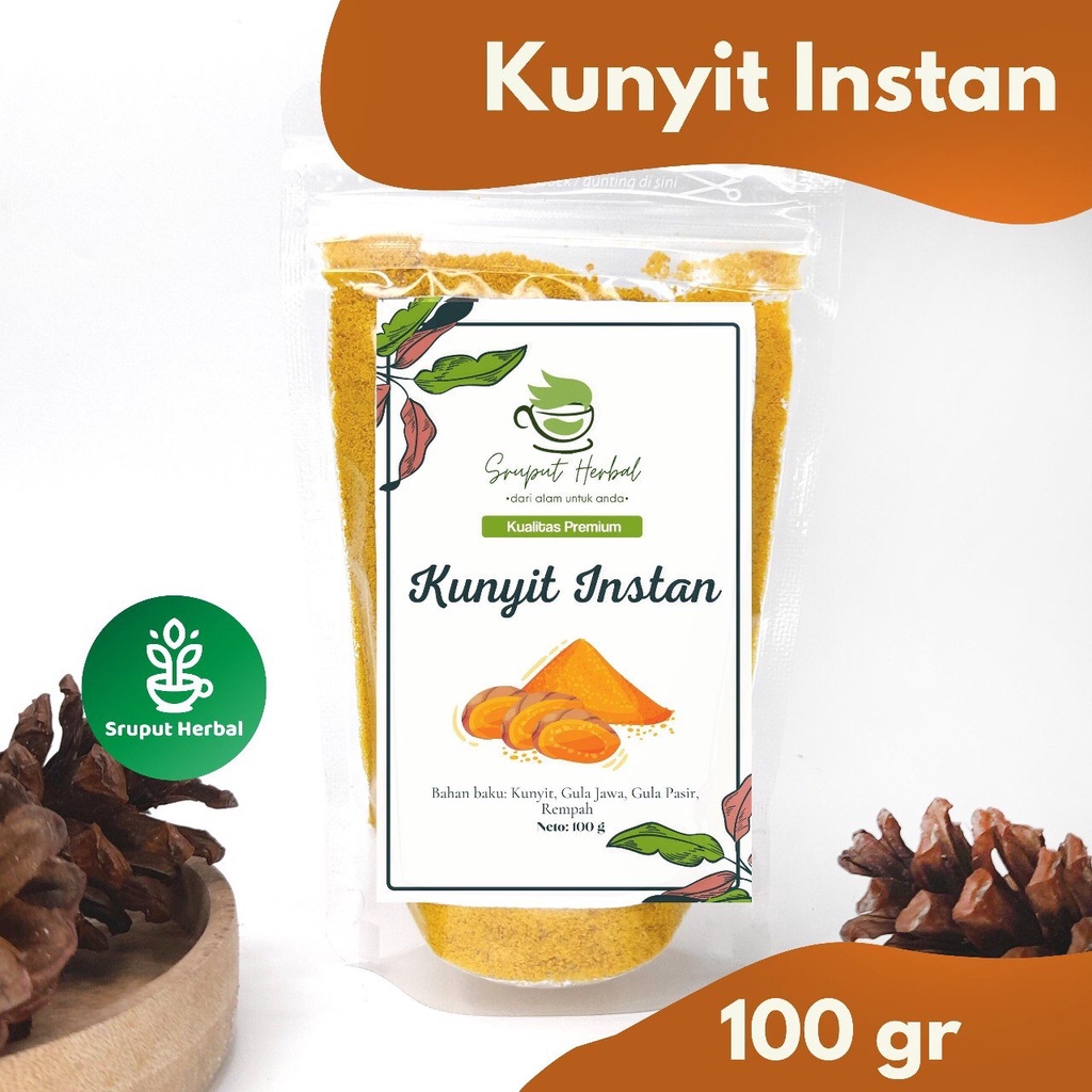 100gr Kunyit Instan Minuman Rempah Herbal 100% Premium Berkualitas Sruput Herbal