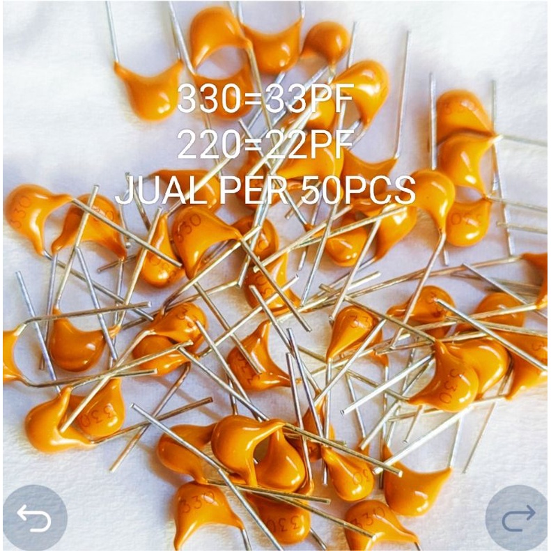 50pcs Kapasitor 22pF 33pF / Kapasitor Multilayer