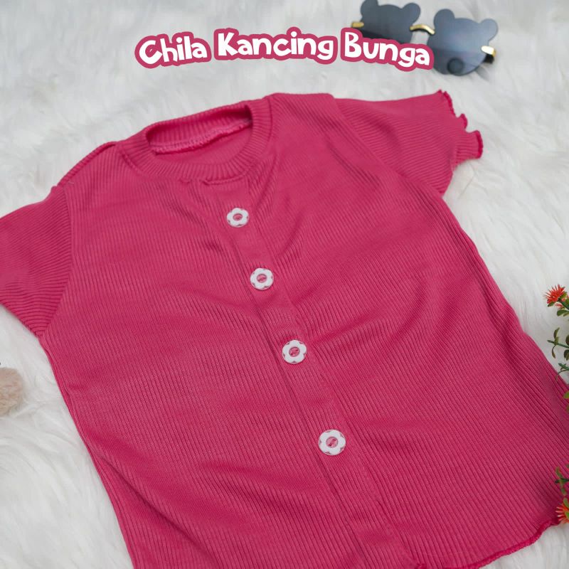 Baju Atasan Anak Perempuan CHILA Ruffle Knit Tee Rib | Baju Atasan Anak Perempuan Bahan Rib Knit Halus Dan Lembut