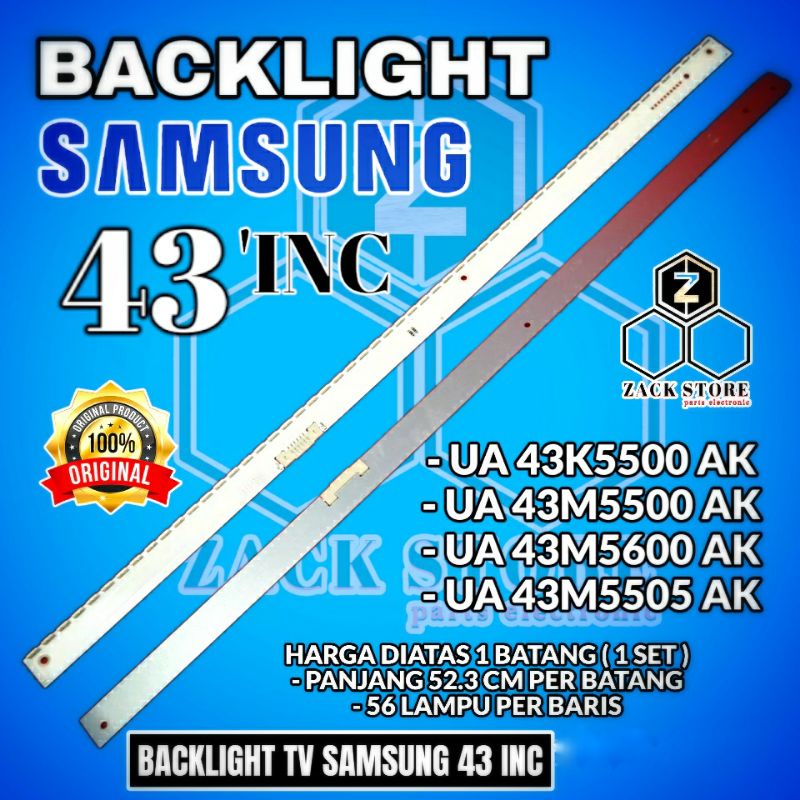 BACKLIGHT TV LED SAMSUNG 43 INC UA 43M5500 43K5500 43M5650 43M5505 AK 43M5500AK 43K5500AK 43M5650AK 
